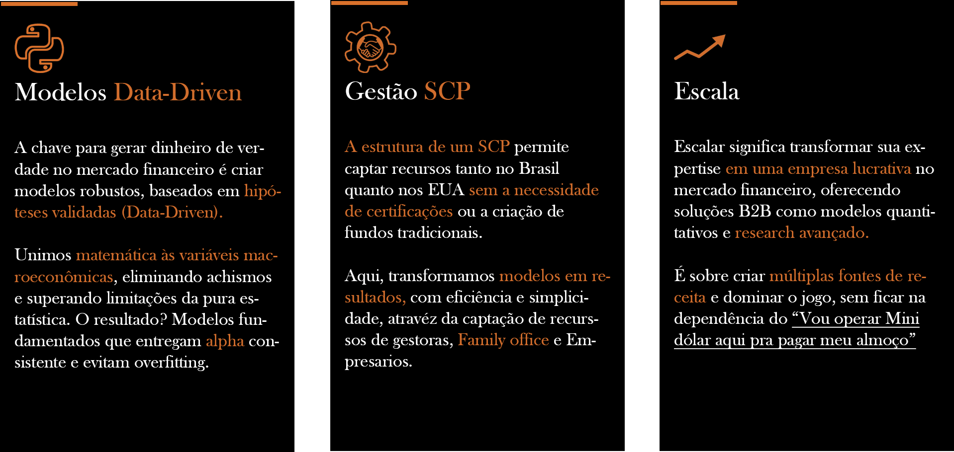 3 pilares de um quant trader